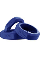Tom Of Finland 3 Piece Silicone Cock Ring Set - Blue