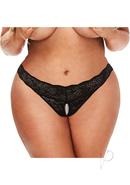 Secret Kisses Lace And Pearl Crotchless Thong - Queen -...